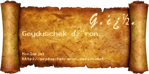 Geyduschek Áron névjegykártya